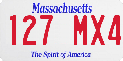 MA license plate 127MX4