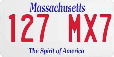 MA license plate 127MX7