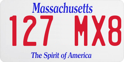 MA license plate 127MX8