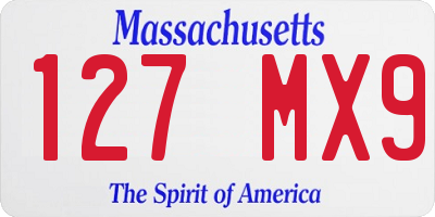 MA license plate 127MX9