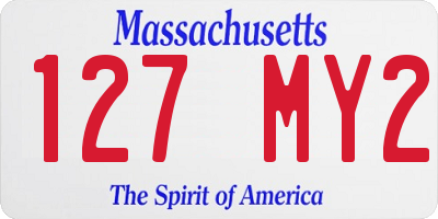 MA license plate 127MY2