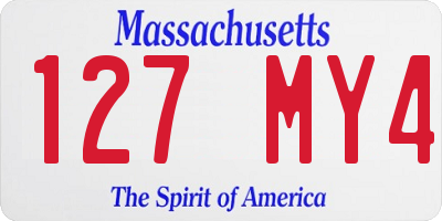 MA license plate 127MY4