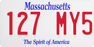 MA license plate 127MY5