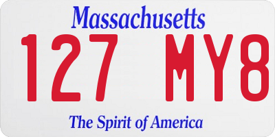 MA license plate 127MY8