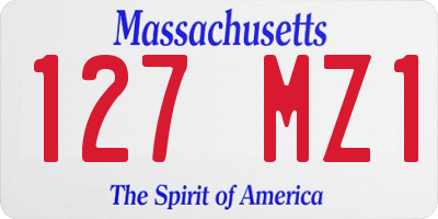 MA license plate 127MZ1