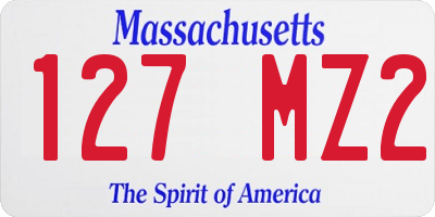 MA license plate 127MZ2