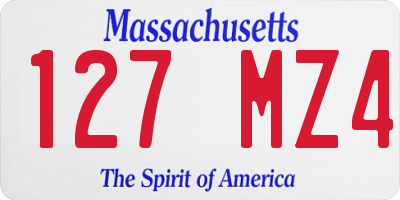 MA license plate 127MZ4