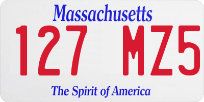 MA license plate 127MZ5