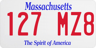 MA license plate 127MZ8
