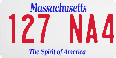 MA license plate 127NA4