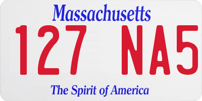 MA license plate 127NA5