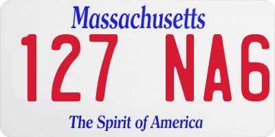 MA license plate 127NA6