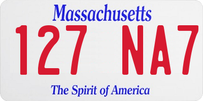 MA license plate 127NA7