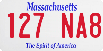 MA license plate 127NA8