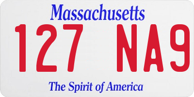 MA license plate 127NA9