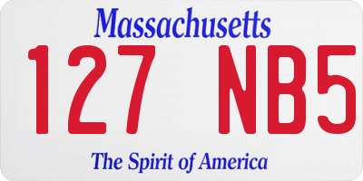 MA license plate 127NB5