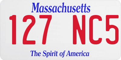 MA license plate 127NC5