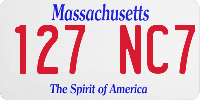 MA license plate 127NC7