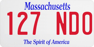 MA license plate 127ND0