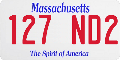 MA license plate 127ND2