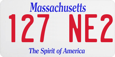 MA license plate 127NE2