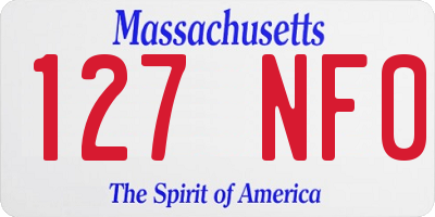 MA license plate 127NF0