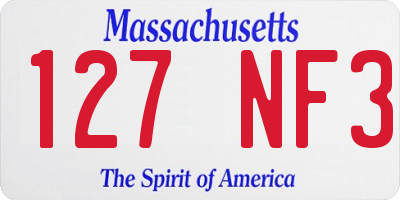 MA license plate 127NF3