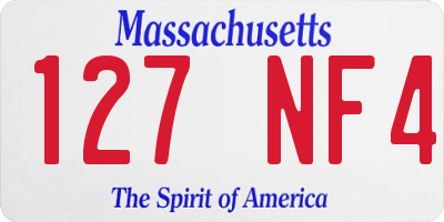 MA license plate 127NF4