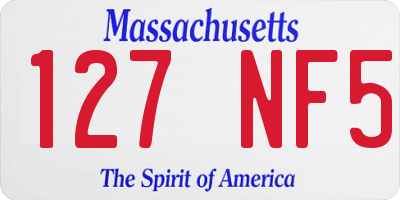 MA license plate 127NF5