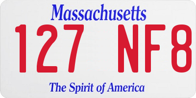 MA license plate 127NF8