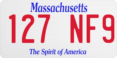 MA license plate 127NF9