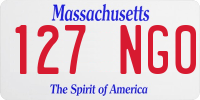 MA license plate 127NG0