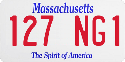MA license plate 127NG1