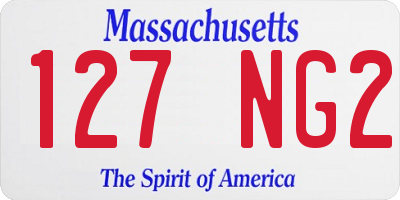 MA license plate 127NG2