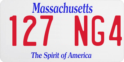 MA license plate 127NG4