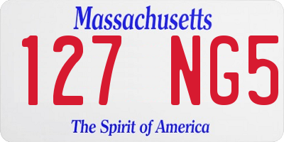 MA license plate 127NG5