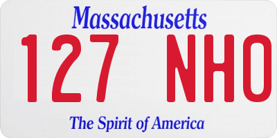 MA license plate 127NH0