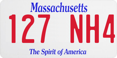 MA license plate 127NH4
