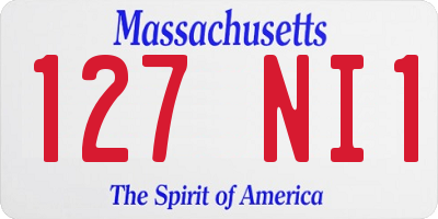 MA license plate 127NI1
