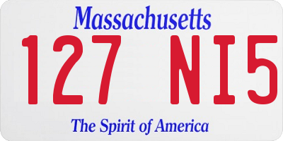 MA license plate 127NI5
