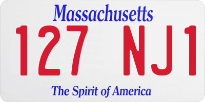 MA license plate 127NJ1