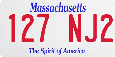 MA license plate 127NJ2