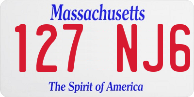MA license plate 127NJ6