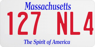 MA license plate 127NL4