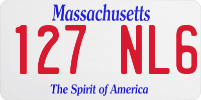 MA license plate 127NL6