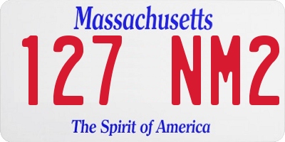 MA license plate 127NM2