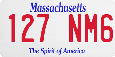 MA license plate 127NM6