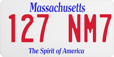 MA license plate 127NM7