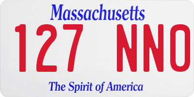 MA license plate 127NN0