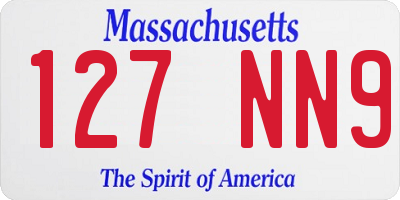 MA license plate 127NN9